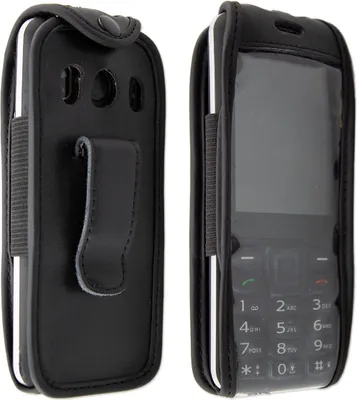 Image de caseroxx Etui en cuir avec clip ceinture compatible avec Blindshell Classic en similicuir, étui avec clip ceinture et fenêtre de visualisation