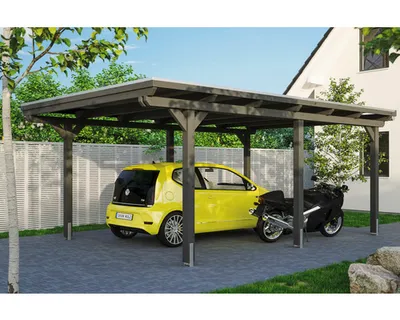Produktbild von Einzelcarport SKAN HOLZ Emsland inkl. Pfostenanker 404 x 604 cm schiefer