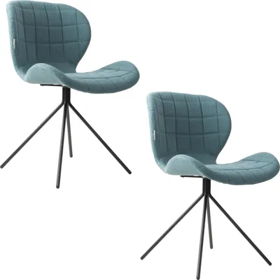 Produktbild von Zuiver OMG Esszimmerstuhl Blau - 2 er Set