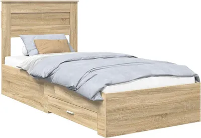 Obrázok produktu pre vidaXL Rám postele s čelom dub Sonoma 100 x 200 cm materiál na báze dreva