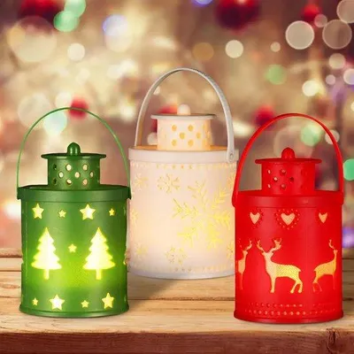 Zdjęcie produktu dla Dekoracje świąteczne, zestaw 3 sztuk - świece LED bez płomienia, lampki świąteczne LED do zawieszenia, 14 cm, lampki dekoracyjne