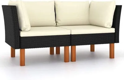 Produktbild von 2-sitzige Eckbank aus Poly-Rattan und Eukalyptus-Holz