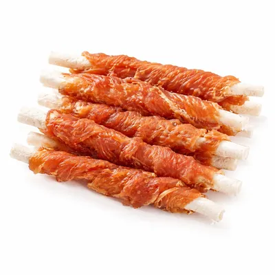Produktbild von 123... Hund dabei! - Hähnchenfilet Kaurolle 100 Stück - Kaustange mit Huhn - Hundesnack - Kaustangen für Hunde - Kaurollen für Hunde - 900g