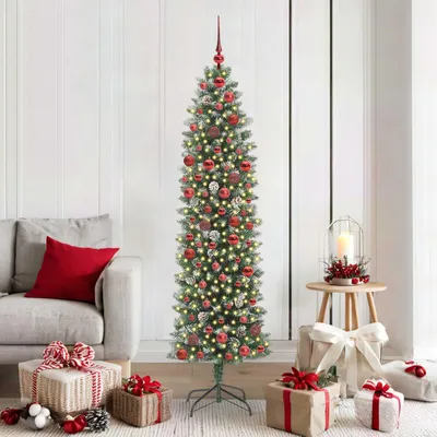 Immagine prodotto di vidaXL Albero di Natale artificiale sottile verde e bianco 180 cm