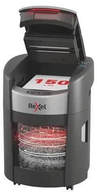 Produktbild von Rexel ShredMax AutoFeed+ 150M, Mikrogeschnittene Zerkleinerung, 22,5 cm, 2 x 5 mm, 15 l, 150 Blätter, 55 dB