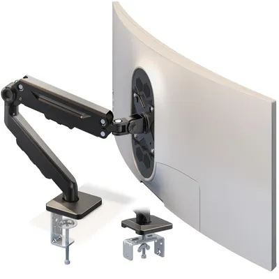Produktbild von Monitor Tischhalterung für 13–40 Zoll Bildschirme, Gasfeder Monitorarm höhenverstellbar, neig- und drehbar, bis 12 kg, VESA 75/100
