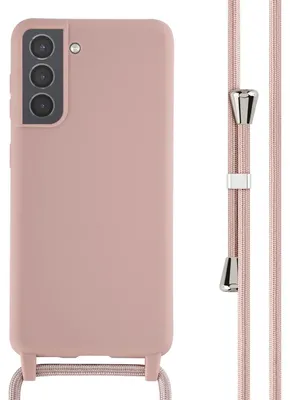 Imagen del producto de Funda de Silicona con Cuerda para Samsung Galaxy S21 - Sand Pink