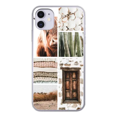 Produktbild von MuchoWow® Handyhülle Schutzhülle Hülle für iPhone 11 Schottischer Highlander - Collage - Kaktus Silikon Softcase Handy Hülle - Handytasche