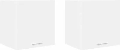 Immagine prodotto di vidaXL Armadietto sospeso con anta, 2 pezzi, bianco, 40 x 31 x 40 cm, materiale a base di legno