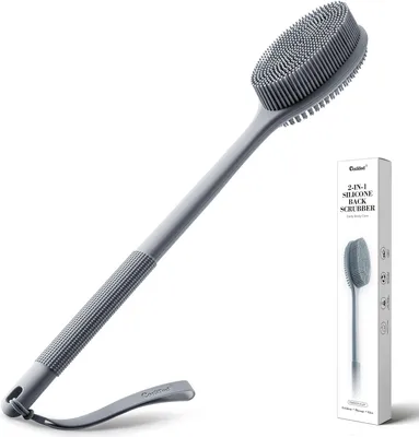 Produktbild von Körperbürste mit langem Griff, Silikon, exfolierend, für Dusche