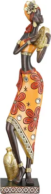 Produktbild von Gilde Figur, Frau, "African Beat", Musikermotiv, Kunstharz, braun, VE 2, L. 6.5 cm, B. 8 cm, H. 40 cm 57782 4063387577820