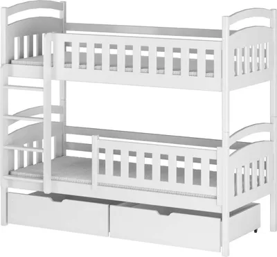Produktbild von FURNLUX Bunk Bed Ignas Weiss 90x200cm / Hauptfarbe: Weiß / Abmessungen: 96 x 208 x 164 cm