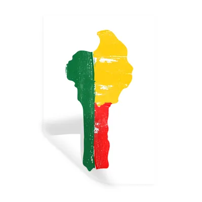 Obrázok produktu pre MuchoWow® Nálepka na stenu - Benin - Mapa - Vlajka - 20x30cm - Samolepiaca a polohovateľná