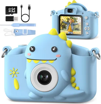 Produktbild von Kinder Kamera 1080P 2,0-Zoll-Bildschirm Fotoapparat Kinder mit 32GB-Karte Selfie Digitalkamera  Fotokamera Kinder für 3-12 Jahre Jungen und Mädcen