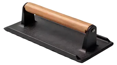 Image de Presse à bacon en fonte avec manche en bois