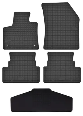 Productafbeelding van Rubberen automatten + tunnelmat voor Peugeot 3008 II 2016-2024 (crossover) – 5-delig, zwart, op maat – Wielganizator SolidTread