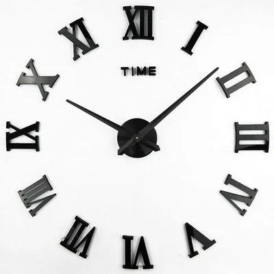 Image de Horloge murale à faire soi-même avec autocollants 3D, horloge murale moderne en acrylique noire, 90-100 cm, pour la maison, les restaurants, les bureaux et les hôtels