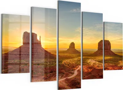 Produktbild von DEQORI Glasbilder 5-tlg 150x100 cm 'Sandsteinformationen' Wandbilder XXL groß