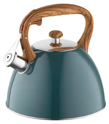 Produktbild von FLORINA Wasserkessel (2,5 l) I Edelstahl Teekessel FRANK I Flötenkessel mit Holz