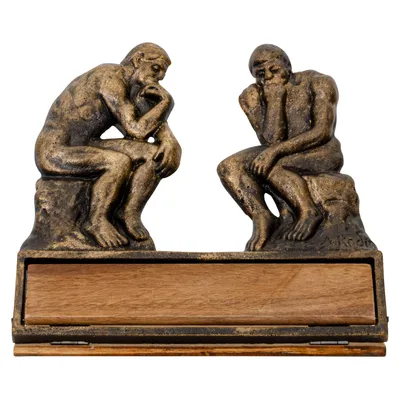 Produktbild von Notenständer Staffelei Menükartenhalter Denker nach Rodin Figur Eisen Replika
