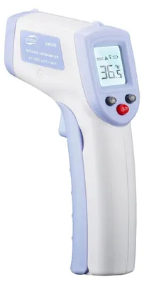 Zdjęcie produktu dla Bezkontaktowy termometr na podczerwień 0~60℃ (32~140℉) Miernik temperatury ℃/℉ Podwójny tryb cyfrowy LCD Miernik temperatury Mini przenośny Czołowy