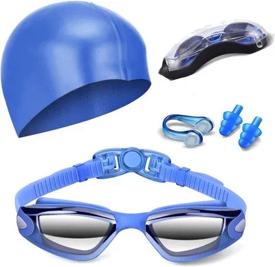 Produktbild von Famanu Schwimmbrille Set mit Nasenklemme und Ohrstöpseln - für Erwachsene und Kinder