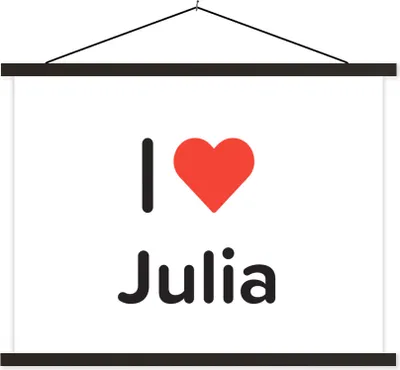 Produktbild von MuchoWow® Textilposter Ich liebe - Julia - Mädchen 150x113 cm mit schwarzem Rahmen - Wohnzimmer