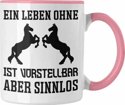 Produktbild von Trendation - Pferde Tasse Lustig Reiterin Geschenk Pferde Geschenke Mädchen Pferdeliebhaber Lustig (Rosa)