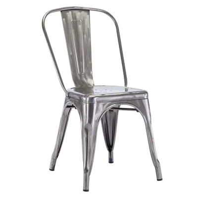 Produktbild von Küchenstuhl Stuhl Esszimmerstuhl aus METALL Sitzfläche aus Holz stapelbar, Farbe:Metallic, Material:Metall