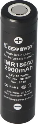 Produktbild von Keeppower IMR18650 - 2900mAh, 3,7V Li-Ion-Akku 10A (Flat Top)