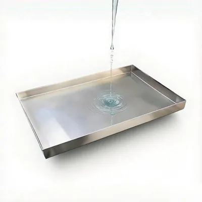 Productafbeelding van Roestvrijstalen lekbak - Condensbak opvangbak - Airco condens opvangen - 08 mm dik staal - 20 cm tot 120 cm