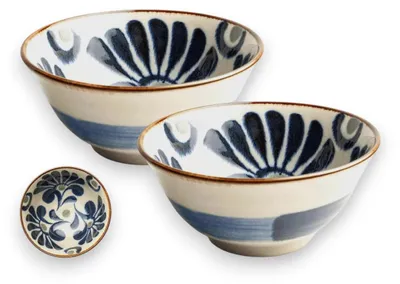Image de Elzusha - Ensemble de 2 bols en porcelaine avec motifs japonais