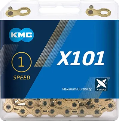 Produktbild von KMC X101 Kette 112 Links 1/2"x1/8" Gold Fahrrad-Kette 1 fach Single Speed