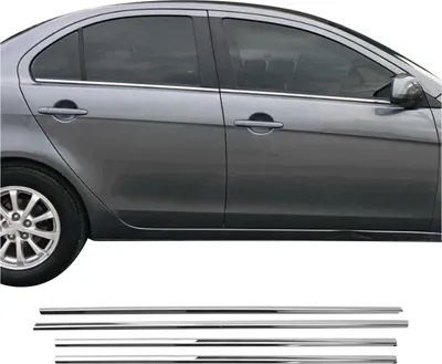 Obrázok produktu pre Okenné lišty pre Mitsubishi Lancer 2008-2017 nerezová oceľ chróm 4ks