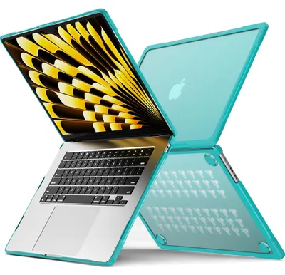 Produktbild von Mobigear Stoßfeste Schutzhülle Pro für MacBook Air 15 Zoll (2023-2026), Hartschalenhülle, MacBook-Hülle - Grün - Modell A2941 / A3114 / A3241 / A3448