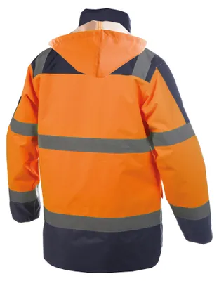 Productafbeelding van DASSY veiligheidsjas ATLANTIS, regenjas, maat M, oranje/groen