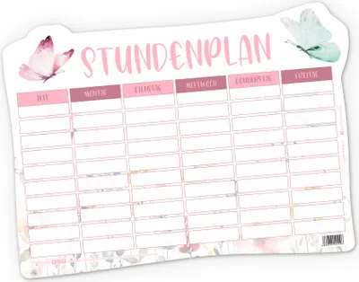 Produktbild von itenga Stundenplan magnetisch Motiv Schmetterling 31 x 22,5cm
