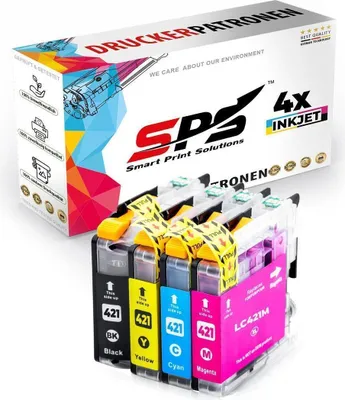 Produktbild von 4x Multipack Set Kompatibel für Brother DCP-J 1140 Druckerpatronen (LC-421XLBK, LC-421XLC, LC-421XLM, LC-421XLY)