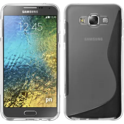 Produktbild von PhoneNatic Case kompatibel mit Samsung Galaxy E7 - clear Silikon Hülle S-Style + 2 Schutzfolien