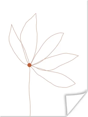 Produktbild von MuchoWow® Poster Minimalismus - Blumen - Linienkunst 120x160 cm - Wandbilder