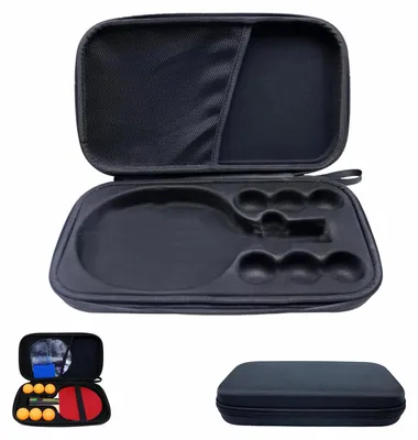 Immagine prodotto di Custodia impermeabile nera per racchette da ping pong, borsa per 2 racchette e 6 palline