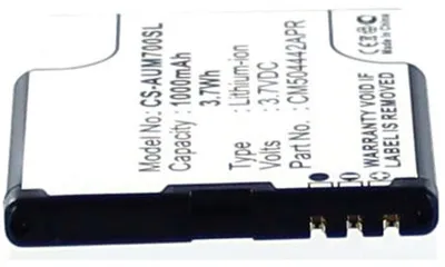 Produktbild von Akku für amplicomms PowerTel M6900 Li-Ion 3,7 Volt 1000 mAh schwarz.