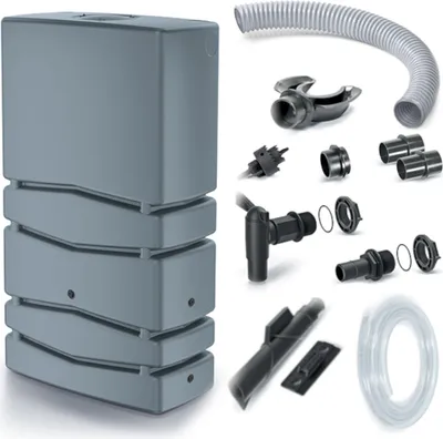 Produktbild von Set aus Aqua Tower 350L Regenwassertank + Anschluss-Set für Regenwassertanks Icanset 1 + Icanset 5