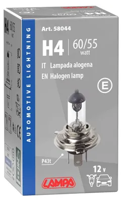 Zdjęcie produktu dla Żarówki halogenowe Lampa 12V - H4 - 60/55W - P43t - 1 szt - Schachtel