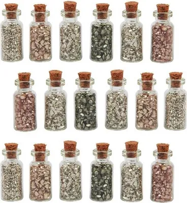 Produktbild von Set mit 18 Mini-Flaschen mit Mini-Dekosteinen (Typ 3)