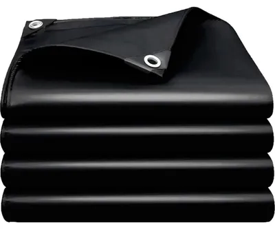 Image de Bâche de protection, 150 g/m², robuste, résistante à la déchirure, imperméable, dimensions 3x4 mètres, couleur noire