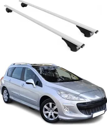 Obrázok produktu pre Priečne strešné nosiče pre Peugeot 308 kombi 2008–2014, farba strieborná