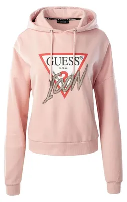 Productafbeelding van GUESS dameshoodie, model Iconic, artikelnummer W1BQ09K68I1, kleur beige, maat S