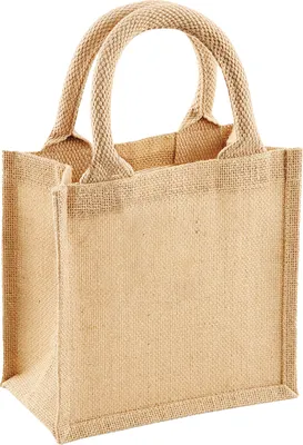 Immagine prodotto di Westford Mill Jute Petite Gift Bag (4L) (2 pezzi/confezione) BC4521 (Taglia unica) (Naturale)