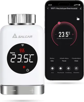Produktbild von Salcar Smart Home Heizkörperthermostat WIFI Elektronisch Heizungsthermostat Lcd mit Amazon Alexa & Google Assistant Thermostat Heizkörper